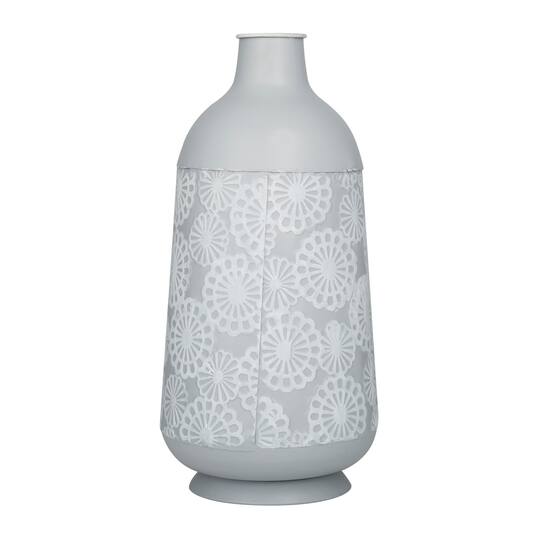 16" Gray Iron French Country Vase